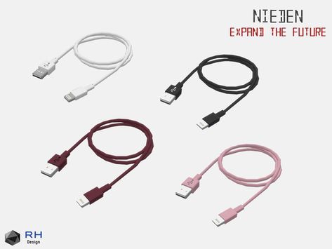 RightHearted's NEIDEN Charger Cable Sims 4 Phone Cc, Sims 4 Cc Eyes, Die Sims 4, Sims Baby, The Sims 4 Pc, Cc Furniture, Sims 4 Clutter, Sims 4 Bedroom, Sims 4 Expansions