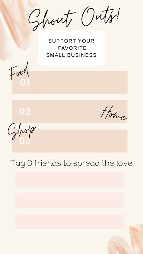 Shout Out Instagram Story Ideas, 3 Friends, Story Ideas, Instagram Story Ideas, Shout Out, Small Businesses, Instagram Story, Small Business, On Instagram