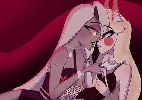 Charlie X Vaggie, Spider Gwen Art, Rainbow Fan, Amazon Prime Shows, Hazbin Hotel Charlie, Lesbian Art, Queer Art, Attack On Titan Fanart, Vivziepop Hazbin Hotel