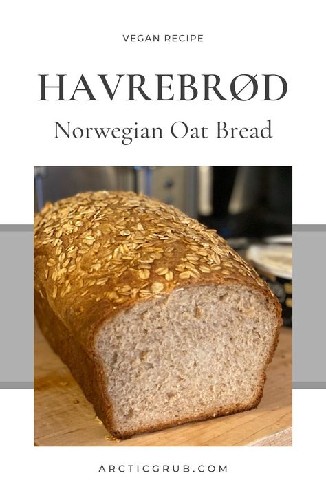 Oat bread, or “havrebrød” in Norwegian, always reminds me of being at home in Norway. Get my vegan recipe for this fantastic bread. Norwegian Bread Recipes, Scandinavian Bread, Nordic Bread, Norwegian Bread, Oat Bread Recipe, Norwegian Cuisine, Nordic Recipe, Oat Milk Recipe, Oat Bread