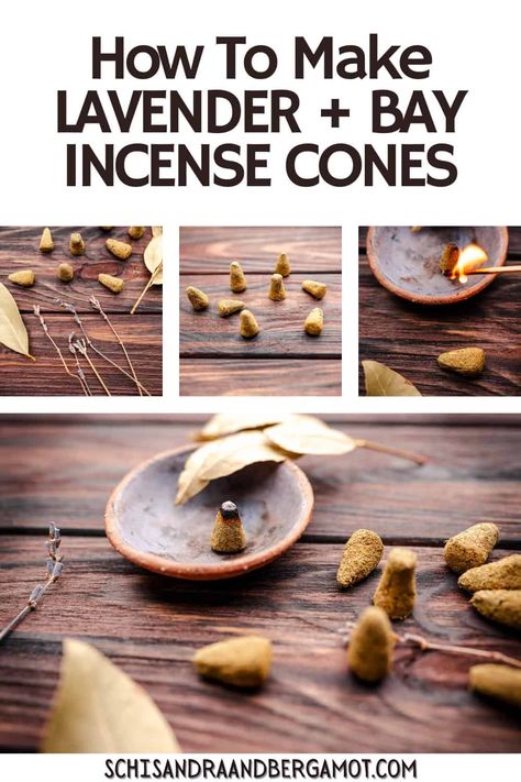 Learn how to make incense cones with this easy DIY project! Made with a soothing blend of herbs like lavender and bay leaf, these homemade incense cones will make your home smell so fragrant and enjoyable. Insence Cones Diy, How To Make Homemade Incense, How To Make Cone Incense, Handmade Incense Cones, Hand Rolled Incense Diy, Incense Making Recipe, Homemade Incense Cones, Diy Incense Cone Recipes, Diy Inscent Cones