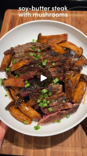 Steak With Mushrooms, Boneless Ribeye Steak, Different Sauces, King Oyster Mushrooms, Soy Butter, Steak Cooking, King Oyster, Oyster Mushrooms, White Miso