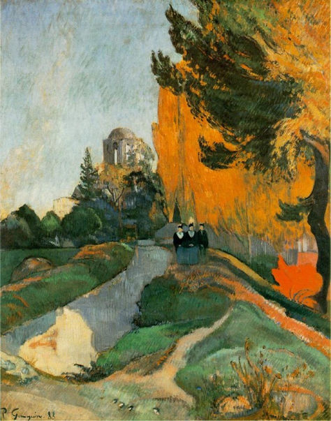 autumn paintings by famous artists Paul Gauguin, Landscape in Arles near the Alyscamps, 1888, Musee d'Orsay autumn paintings created by famous artists Istoria Artei, Pierre Bonnard, Impressionist Artists, Henri Rousseau, Paul Gauguin, Post Impressionism, Impressionism Art, Autumn Painting, Post Impressionists