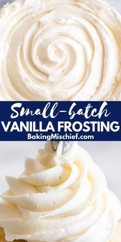 Small Frosting Recipe, Small Batch Frosting, Simple Vanilla Frosting, Vanilla Icing Recipe, Vanilla Frosting Recipe, White Frosting Recipes, Small Batch Cupcakes, Easy Vanilla Frosting, Easy Icing Recipe