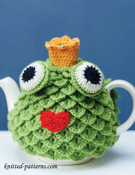 Frog price tea cozy Tea Cosy Crochet Pattern, Tea Cozy Crochet Pattern, Tea Cosy Crochet, Cosy Crochet, Tea Cosy Pattern, Tea Cosy Knitting Pattern, Tea Cozy Pattern, Knitted Tea Cosies, Crochet Tea Cozy