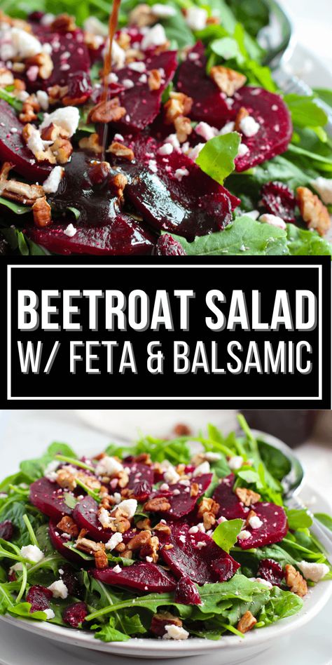 This Roasted Beetroot Salad with Feta and Balsamic side dish is a true family favorite. Roasting the beets brings out such wonderful flavor and the salty bite of the feta make this truly delicious. Keto Beet Salad, Beet Salad With Feta Balsamic Vinegar, Salad With Roasted Beets, South African Beetroot Salad, Beetroot And Feta Salad Recipe, Raw Beetroot Salad Recipes, Roasted Beetroot Salad, Beet And Feta Salad, Shredded Beets