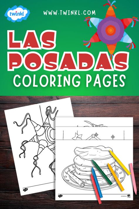 Las Posadas Coloring Pages La Posada Crafts For Kids, Las Posadas Crafts For Kids Preschool, Los Posadas Crafts For Kids, Posadas Crafts For Kids, Las Posadas Crafts For Kids, Mexican Christmas Traditions, Mexico Christmas, Homeschool Spanish, New Years Traditions