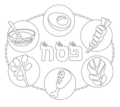 Pesach / Passover Seder Plate Coloring Page Passover Printables, Playgroup Activities, Thank You Wallpaper, Thank You Font, Passover Crafts, Passover Seder Plate, Neon Nail Art, Event Layout, Passover Seder