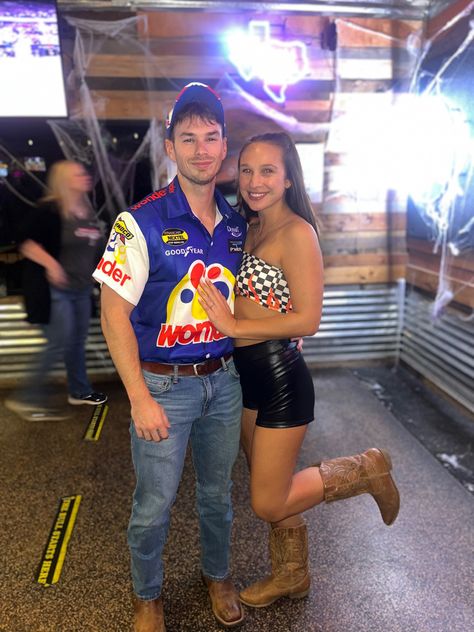 Easy Couples Costume Ideas, Race Car Driver Costume, Couples Costume Ideas, Easy Couples Costumes, Costume Ideas For Halloween, Talladega Nights, Ricky Bobby, College Graduation Photos, Race Car Driver