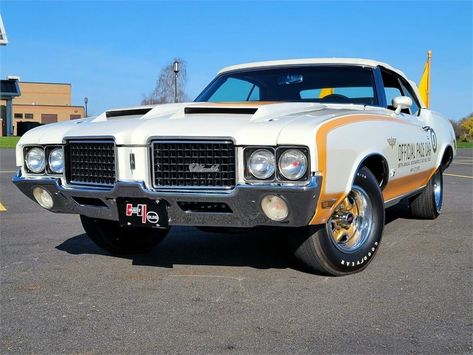 AutoHunter Spotlight: 1972 Oldsmobile Cutlass Supreme Hurst/Olds convertible Documented with its Protect-O-Plate and Window Sticker 1972 Cutlass Supreme, 1972 Cutlass, Hurst Oldsmobile, Cutlass Supreme, Oldsmobile Cutlass Supreme, Indianapolis 500, Oldsmobile Cutlass, Number Matching, Car Videos