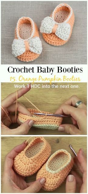 Orange Pumpkin Baby Booties Crochet Free Pattern&Video - Baby #Booties; Free #Crochet; Patterns Crochet Baby Shoes Free Pattern, Crochet Baby Booties Free Pattern, Baby Booties Free Pattern, Crochet Baby Booties Pattern, Crochet Baby Boots, Crochet Baby Sandals, Crochet Baby Shoes Pattern, Baby Shoes Pattern, Baby Booties Pattern