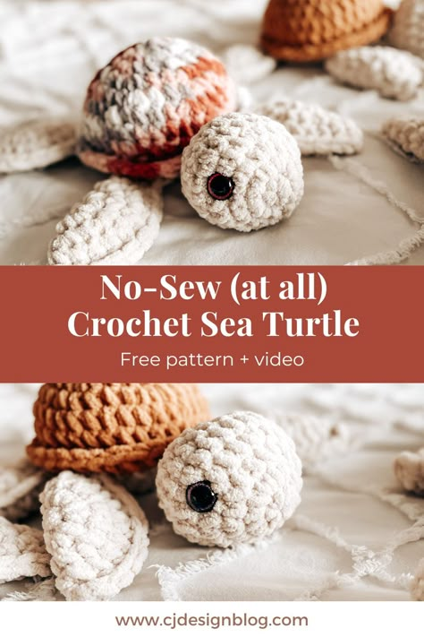 Make Fred The Sea Turtle in only an hour! Free crochet pattern + video tutorial. Easiest Crochet Plushie | CJ Design Blog #Crochet #CrochetPlushie #Crochetturtle #CrochetPattern Mini Crochet Sea Creatures, Fred The Sea Turtle, Crochet Velvet Turtle, Crochet Plushies Pattern Free Turtle, Sea Animal Amigurumi Free Pattern, Cute Turtle Crochet Pattern Free, Amigurumi Turtle Free Pattern Easy, Mini Sea Turtle Crochet Pattern Free, Crochet Patterns Stuffies