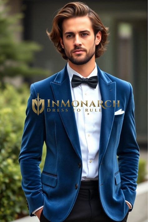 Sharp Royal Blue Velvet Tuxedo Jacket for Men - InMonarch Royal Blue Blazer Outfit Men, Blue Velvet Blazer Outfit, Royal Blue Blazer Outfit, Blue Velvet Tuxedo, Blue Blazer Outfit Men, Velvet Blazer Outfit, Velvet Tuxedo Jacket, Blue Blazer Outfit, Wedding Fits