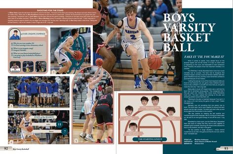 Yearbook Sports Spreads, Student Life Yearbook, Newspaper Design Inspiration, Yearbook Design Layout, Newspaper Design Layout, Yearbook Template, Yearbook Class, Yearbook Staff, Magazine Layout Inspiration