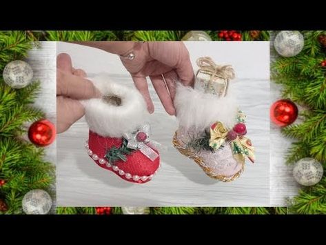 Christmas Boots Diy, Boots Diy, Christmas Boots, For Christmas Decorations, Ideas For Christmas, Decorations Christmas, Beautiful Christmas, Diy Christmas, Christmas Decor Diy