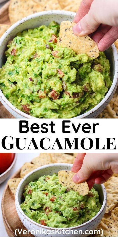 Simple Guacamole, Easy Guacamole Recipe, Homemade Guacamole Recipe, Guacamole Recipe Easy, Best Guacamole Recipe, Easy Guacamole, Homemade Guacamole, Dip Recipes Easy, Guacamole Recipe