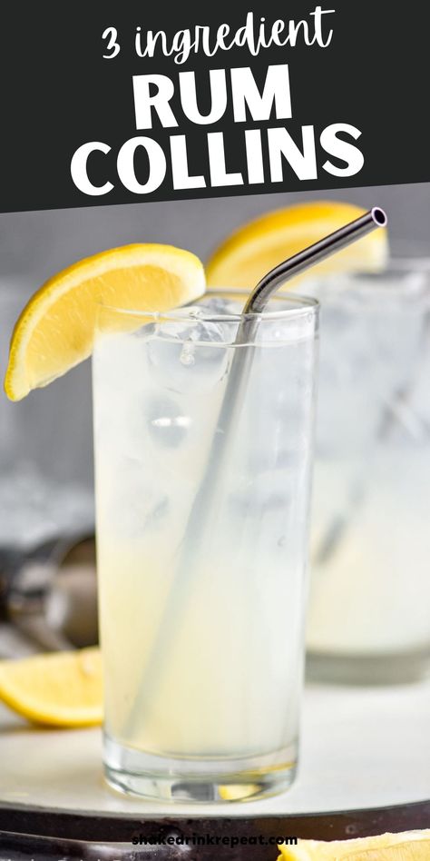 Clear Rum Cocktail Recipes, Fun Rum Cocktails, Lemon Rum Drinks, Light Rum Cocktails, White Rum Drinks Easy, Simple Rum Drinks, Rum Drinks Easy Cocktails, Easy Rum Drinks, Refreshing Rum Drinks