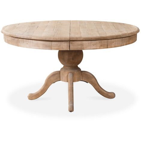 Table ronde extensible en bois massif SIDONIE Bois naturel Table Console Extensible, Casa Country, Table Extensible, Table Ronde, House Interior, New Homes, Dining Table, France, Bar