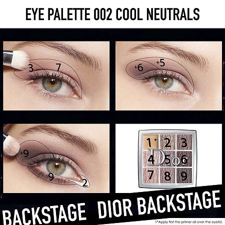 Cool Neutral Eyeshadow, Dior Backstage Eyeshadow Palette, Dior Eyeshadow Palette, Dior Eyeshadow, Cool Neutrals, Dior Backstage, Brown Mascara, Glitter Eyeshadow Palette, Cut Crease Makeup