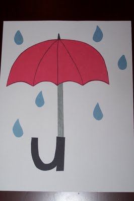 crafts for each letter of the alphabet - some look like the adult did them, not the kid, but they could be adapted. U Is For Umbrella, Letter U Crafts, U Craft, Preschool Letter Crafts, Abc Crafts, Alphabet Letter Crafts, Abc Art, Kindergarten Letters, Preschool Projects