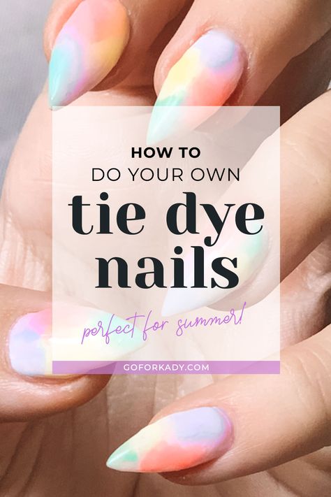 Tye Dye Nails Diy, Tye Dye Nail Art, Tie Dye Dip Nails, Summer Tie Dye Nails, How To Do Tie Dye Nails, Tie Dye Nails Diy, Tie Dye Gel Nails, Tie Dye Nails Tutorial, The Dye Nails