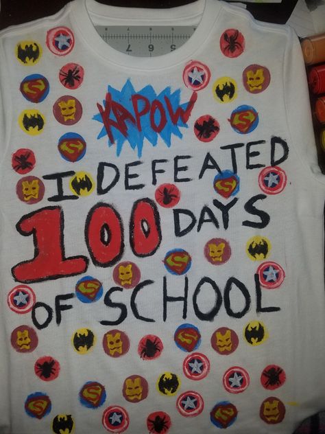 100 days of school shirt. Superheroes. Logos. Kapow. Batman superman Spiderman iron man captain america. Diy 100 Days Of School Shirt Superhero, 100 Days Of School Super Hero, 100 Days Of School Shirt Spiderman, Noah Activities, Diy Kids Shirts, 100 Days Of School Project Kindergartens, 100 Day Shirt Ideas, 100days Of School Shirt, 100 Días De Clases