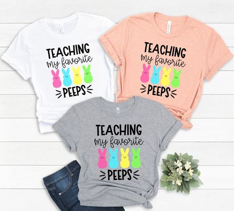 Teaching My Favorite Peeps Shirt,teacher Shirt,easter Teacher Shirt, Teacher T-shirt, Teacher Tee,peeps T-shirt, Easter Shirt,easter Day - Etsy Canada Shirts Diy, Mickey Silhouette, Easter Tees, Teaching Shirts, Vintage Tee Shirts, Womens Disney Shirts, Anniversary Shirt, Matching Family Pajamas, Display Picture