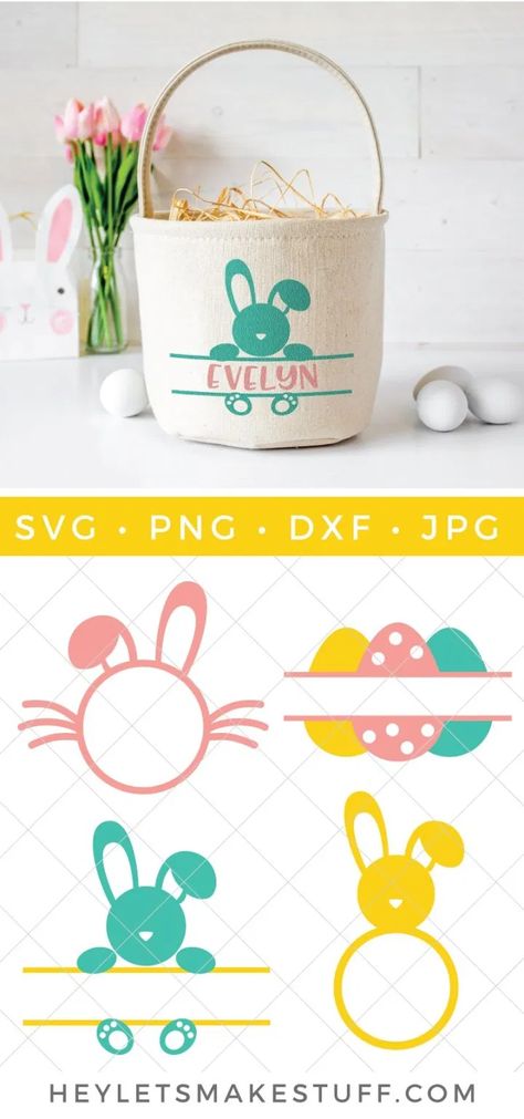 Make your Easter gifts and crafts even more customized with these Easter monogram SVG files! They're the perfect way to add some personalization to your little bunnies! Easter Bunny Plate, Easter Monogram, Fun Easter Baskets, Easter Svg Files, Easter Buckets, Easter Printables Free, Easter Coloring Pages, Easter Basket Diy, Easter Projects