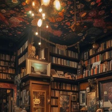 Vintage Bookshop Aesthetic, Witchy Bookstore Aesthetic, Magical Bookstore Aesthetic, Old Bookstore Aesthetic Vintage, Goblincore Library, Moody Bookstore Aesthetic, Spooky Library Aesthetic, Aziraphale Bookshop Aesthetic, Old Bookshop Aesthetic