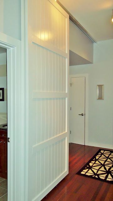 Sliding Doors- I need this to temporary close off a section of the house. I am going to make a small version then maybe upscale it. Loft Doors, Temporary Door, Loft Door, Dog Gates, Diy Sliding Door, Dog Gate, Home Doors, Room Decorating, Interior Barn Doors