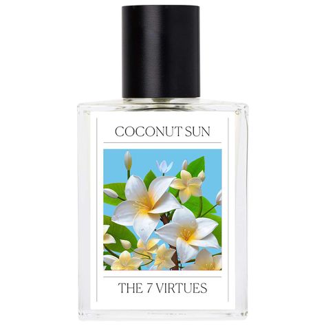 Coconut Sun - Vacation Perfume - The 7 Virtues Vacation Perfume, The 7 Virtues, 7 Virtues, Make Perfume, Coconut Perfume, Charity Water, Water Projects, Summer Scent, Vanilla Fragrance