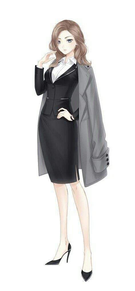 Office worker Vestidos Anime, Anime Dress, Female Character Design, The Villain, Character Outfits, A Drawing, Anime Outfits, Manga Girl, Anime Style