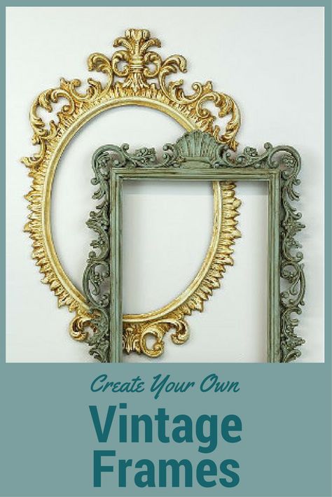 Find DIY picture frames and decorating ideas made from a variety of materials. Make your own frame or try out frame decorating ideas for a personal touch. Diy Vintage Frames Projects, Diy Gilded Frame, Diy Victorian Picture Frame, Diy Antique Picture Frames, How To Make Ornate Picture Frames, Victorian Wall Decor Ideas, How To Make Your Own Picture Frame, Diy Vintage Picture Frames, Unique Picture Frames Diy