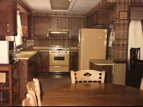 Suburban House Kitchen, U Shaped Kitchen Remodel, Ap Art Sustained Investigation, Colorado Lodge, Lewis Aesthetic, Spy School, Sustained Investigation, 70s Kitchen, 1970s Kitchen