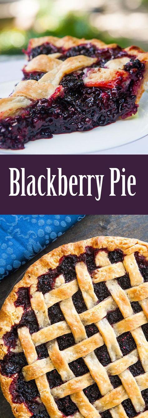 Blackberry Pie Blackberry Pie Recipe, Blueberry Pies, Baked Pies, Blackberry Pie, Butter Crust, Blackberry Recipes, Almond Extract, Homemade Pie, Pie Dessert