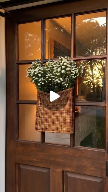 McKenna Barry on Instagram: "Our front porch just got 10x more whimsical 🍄  I’ve never been a big fan of wreaths other than for Christmas, but I always felt like our front door was missing something that served the same purpose year-round. Then one night, I was scrolling aimlessly on @pinterest, as one does, and I saw a door basket!! I FELL IN LOVE and ordered this immediately! SUCH a cute way to have a seasonally festive door that is also aesthetically pleasing & unique!   #doorwreath #frontdoordecor #porch #porchdecor #homedecor #interiordesign #cottagecore #cottagecoreaesthetic #fyp #foryou #foryoupage #cozy #cozyathome #wreathalternative #reels #reelsinstagram #reelsvideo #whimsical #homedecoration #homedesign #doorbasket" Mckenna Barry, Front Door Basket, Brighton Townhouse, Front Door Baskets, Cozy Porch, Wreath Alternative, Door Basket, Basket Wreath, Small Cottage Homes