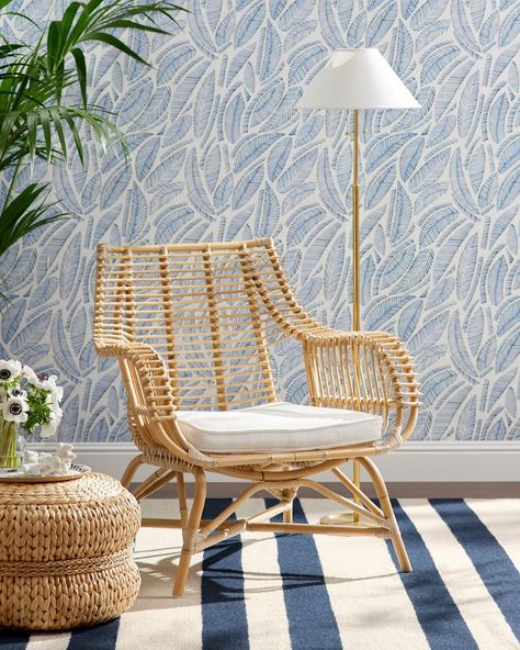 rattan interior design (72) – TopsDecor.com Rattan Accents, Pottery Lamp, Farmhouse Inspiration, Serena And Lily, High Walls, Rattan Chair, Serena & Lily, Outdoor Garden Furniture, Wicker Chair