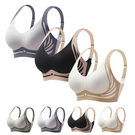 PRICES MAY VARY. Bra Super Gather Bra Wireless Push-Up Bra --- This Super Gather Bra features a push-up design that gently lifts and shapes your bust line, super push up bras for women creating a more curvaceous and feminine silhouette. U-Back Design --- The seamless and comfortable bra U-back design has good air permeability, which can keep you cool all day long. The high stretch strap can be adjusted to fit women of different body shapes, providing better support and reducing the pressure on t Light Support Push-up Bra, Shaping Push-up Sports Bra With Medium Support, Shaping Medium Support Push-up Sports Bra, Sports Bra With Light Support And Push-up Shape, Cheap Multicolor Push-up Bra, Gather Bra, Super Push Up, Stretch Strap, Comfortable Bra