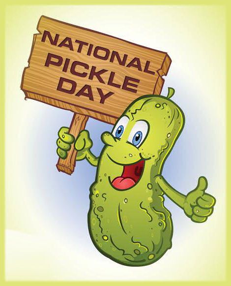 National Pickle Day, November 14 National Pickle Day, Pickle Day, National Holiday Calendar, Senior Citizen Activities, Roseville California, National Days, Theme Days, Sweet Pickles, National Holidays