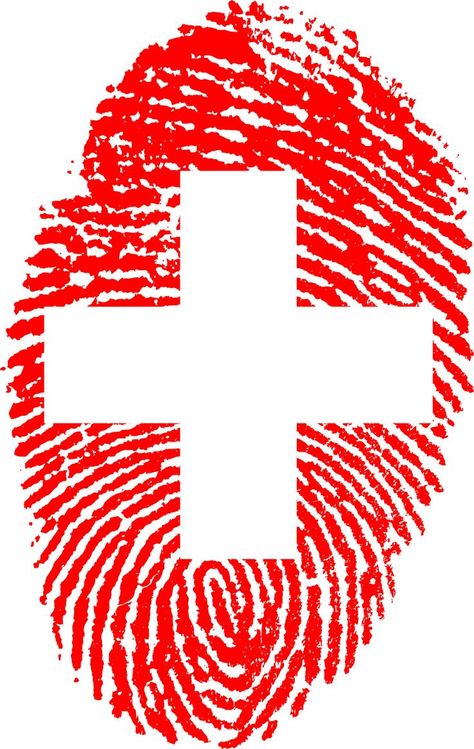 Fingerprint Flag of Switzerland Flag Of Switzerland, Travel Switzerland, Switzerland Flag, Switzerland Cities, Swiss Switzerland, Swiss Design, Switzerland Travel, Summer Patterns, Asia Travel