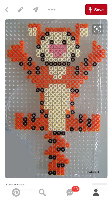 Tigger Perler Bead Patterns, Tigger Perler Beads, Winnie The Pooh Perler Beads, Disney Perler Beads, Hama Disney, Melt Beads Patterns, Pearl Beads Pattern, Easy Perler Beads Ideas, Fuse Bead Patterns