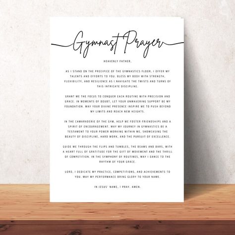 Gymnast Prayer Wall Art Printable Christian Gymnast Studio Decor Gym Digital Print Posters Instant Download Gift for Gymnasts - Etsy Teacher Wall Art, Teacher Prayer, Teachers Lounge, Prayer Wall, Beautiful Prayers, Christian Printables, Classroom Walls, Will Turner, Wall Art Printable