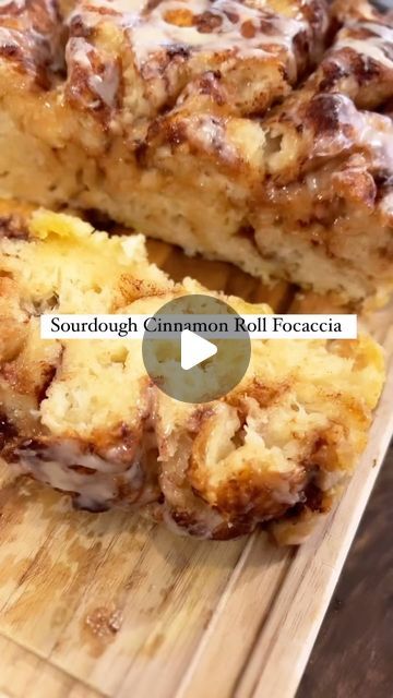 Cinnamon Focaccia Bread, Breakfast Sourdough Recipes, Sourdough Foccacia Bread Cinnamon, Jelly Donut Focaccia, Cinnamon Roll Focaccia, Sweet Sourdough Focaccia Bread, Cinnamon Sugar Focaccia, Cinnamon Roll Focaccia Bread Sourdough, Active Sourdough Starter Recipes