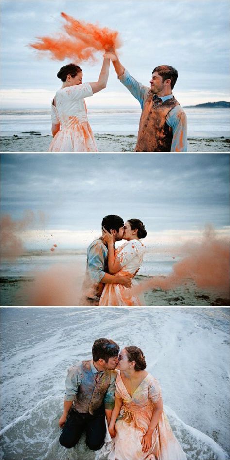 Trash The Dress, Wedding Rituals, Wedding Dresses Photos, Wedding Chicks, Color Powder, Pre Wedding Photoshoot, Couple Shoot, Wedding Poses, Two People