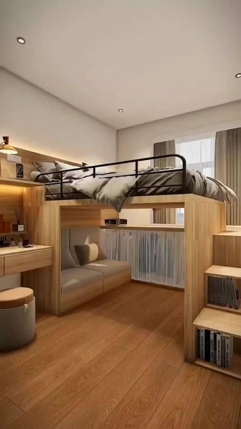 Reka Bentuk Bilik Tidur, Tiny Bedroom Design, Home Bedroom Design, Beds For Small Rooms, Aesthetic Bed, Small Room Design Bedroom, Closet Aesthetic, Bedroom Trends, Small Room Design