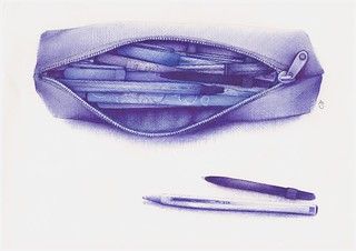 Andrea Joseph, Ballpen Drawing, Ballpoint Pen Art, Blue Drawings, Ballpoint Pen Drawing, Moleskine Sketchbook, Gcse Art Sketchbook, Beautiful Sketches, Object Drawing