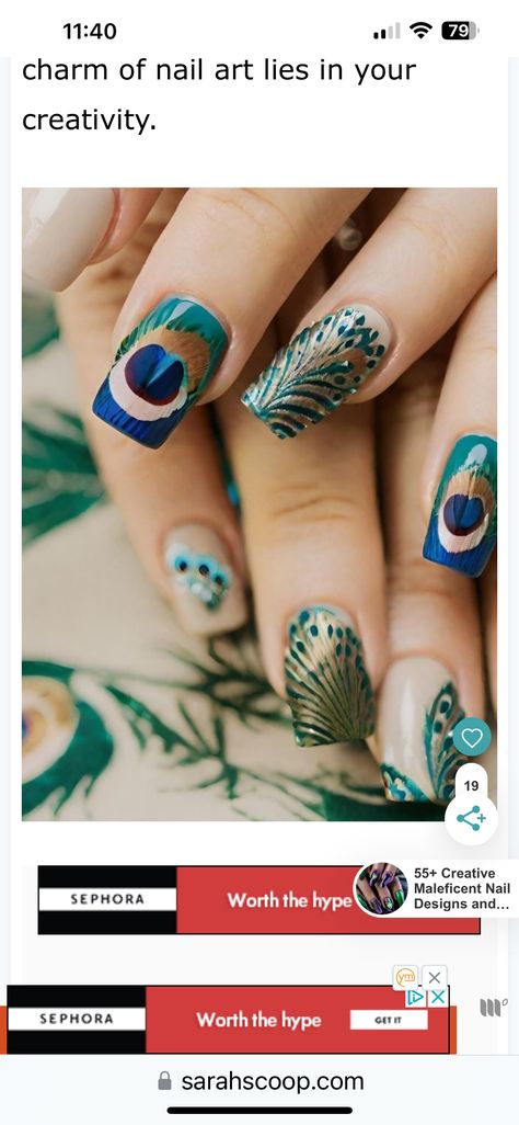 Peacock Manicure, Nails Art, Stylish Nails, Manicure, Nail Art, Nails, 10 Things, Art, Nail Arts