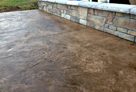 Stamped Concrete Colors, Concrete Stain Patio, Patio Pictures, Colorful Patio, Concrete Patio Designs, Concrete Patios, Masonry Work, Concrete Flooring, Stamped Concrete Patio