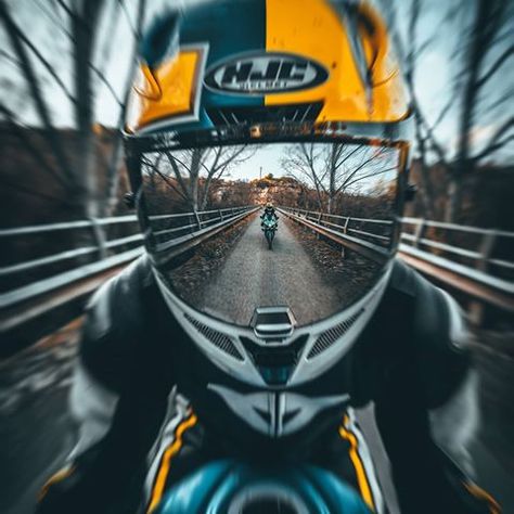 Motorbike Man, Hjc Helmets, Creative Photography Projects, Biker Photography, Cool Motorcycle Helmets, Office House, Bike Riders, Motorcycle Photography, Learn Photo Editing