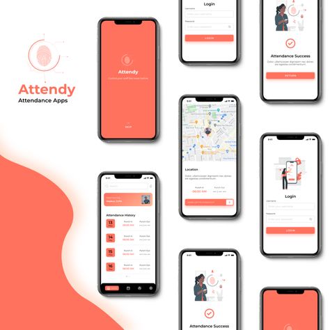 Attendy - an attendance apps on Behance Attendance App Ui Design, Attendance App, Ux Design Mobile, Tipografi 3d, Web Ideas, Student Attendance, App Home, Landscape Sketch, Website Ideas